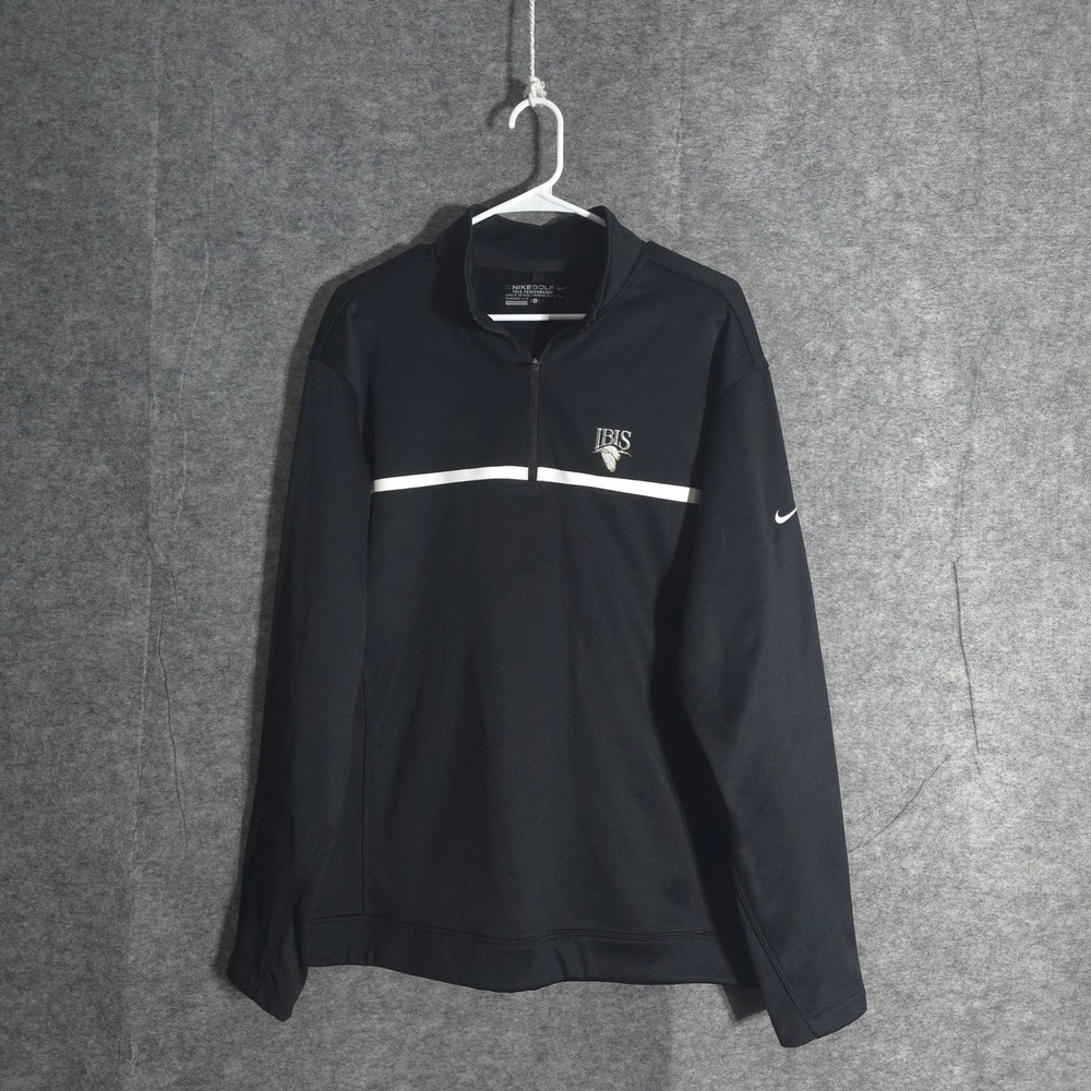 Nike Golf Therma-Fit Pullover Mens Large Black 1/4 Zip Long Sleeve Ibis Club Pro